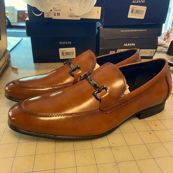 Alfani Otis Bit Loafers Cognac Men\'s Dress Loafers 9 Alfani Men main image 4